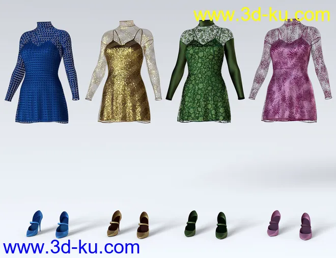 dForce Lacey Dress for Genesis 8 Female(s)模型的图片7