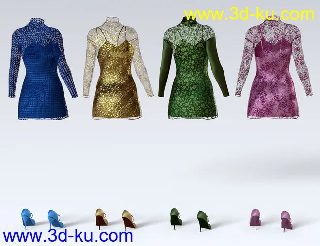 dForce Lacey Dress for Genesis 8 Female(s)模型的图片8