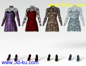 3D打印模型dForce Lacey Dress for Genesis 8 Female(s)的图片