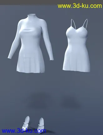 3D打印模型dForce Lacey Dress for Genesis 8 Female(s)的图片