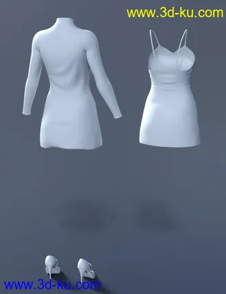 3D打印模型dForce Lacey Dress for Genesis 8 Female(s)的图片