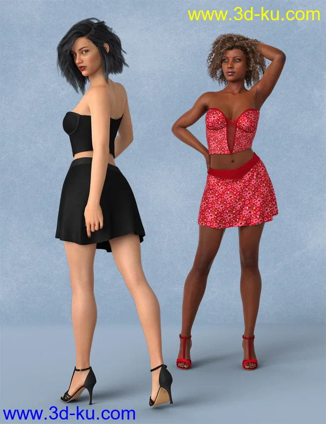 dForce Layla Outfit for Genesis 8 Female(s)模型的图片1