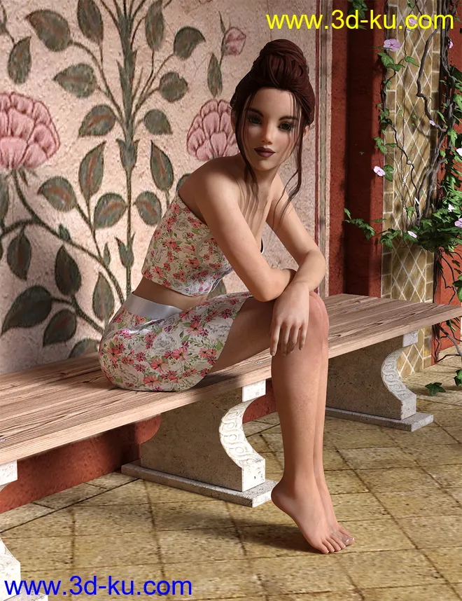 dForce Layla Outfit for Genesis 8 Female(s)模型的图片3