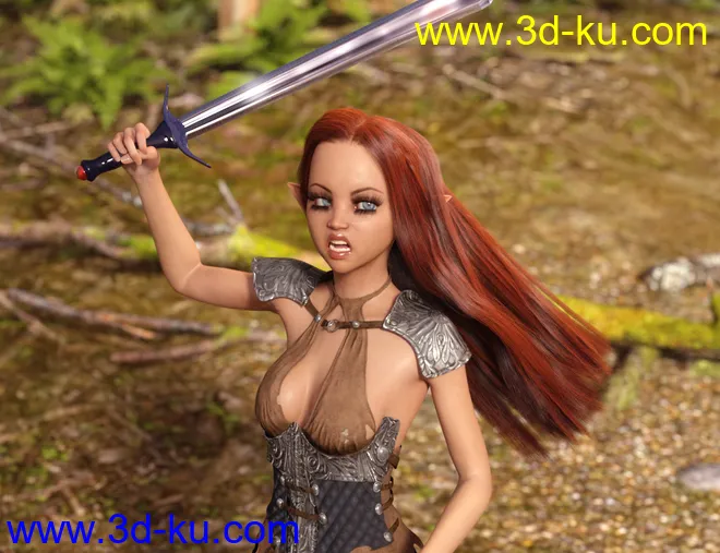 dForce Longdrape Hair for Genesis 3 and 8 Female(s)模型的图片5