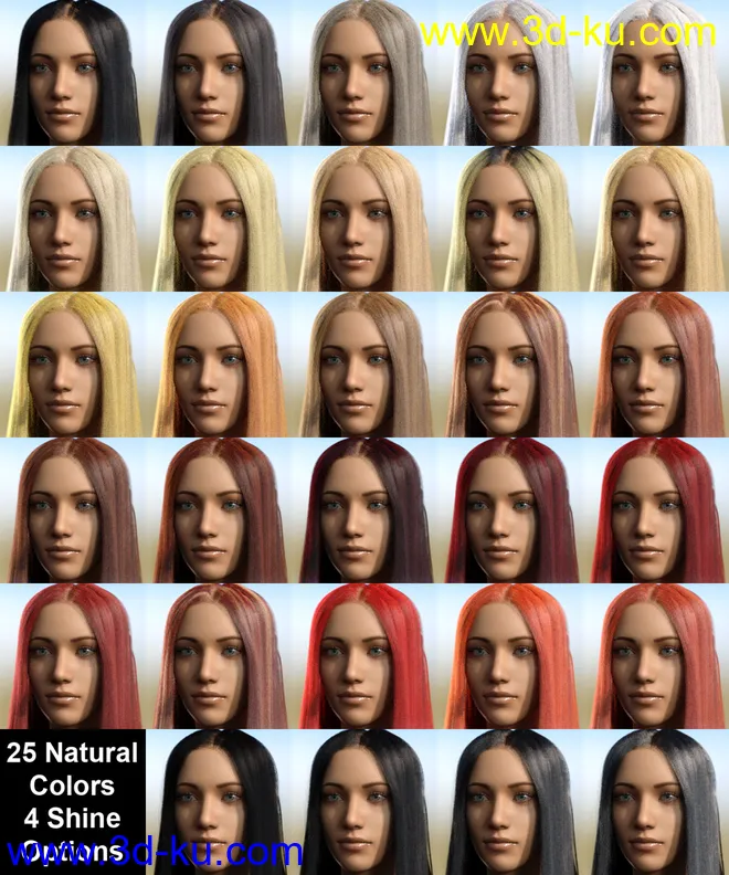 dForce Longdrape Hair for Genesis 3 and 8 Female(s)模型的图片7