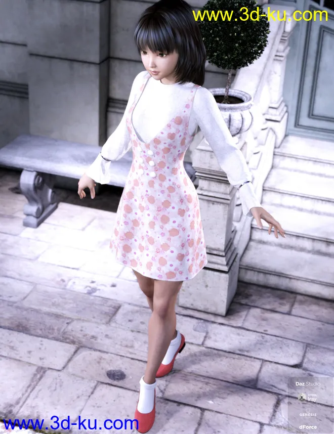 dForce Loose Silhouette Onepiece for Genesis 8 Female(s)模型的图片1