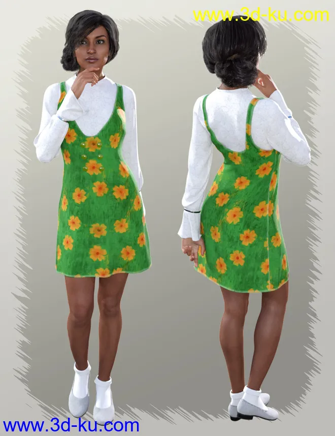 dForce Loose Silhouette Onepiece for Genesis 8 Female(s)模型的图片2