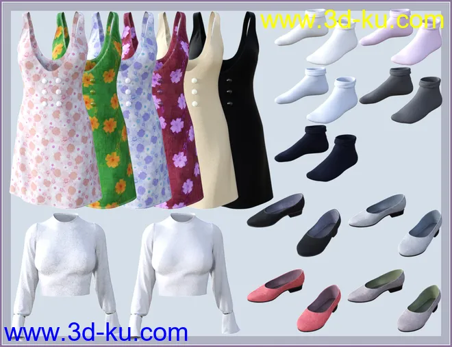 dForce Loose Silhouette Onepiece for Genesis 8 Female(s)模型的图片4