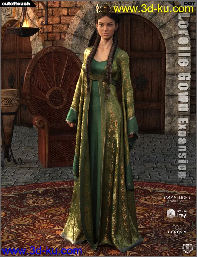 dForce Lorelle Gown Texture Expansion模型的图片2