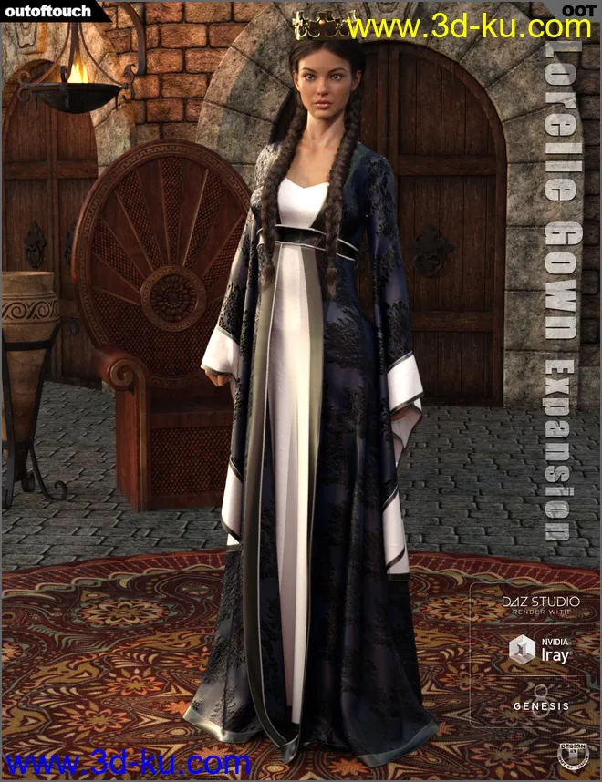 dForce Lorelle Gown Texture Expansion模型的图片4