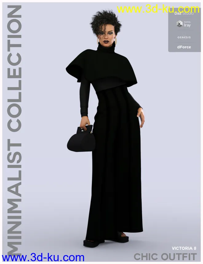 dForce Minimalist Chic Outfit for Genesis 8 Female(s)模型的图片1