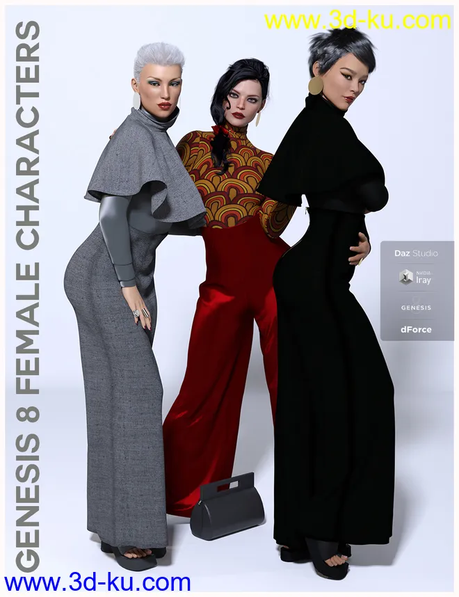 dForce Minimalist Chic Outfit for Genesis 8 Female(s)模型的图片2