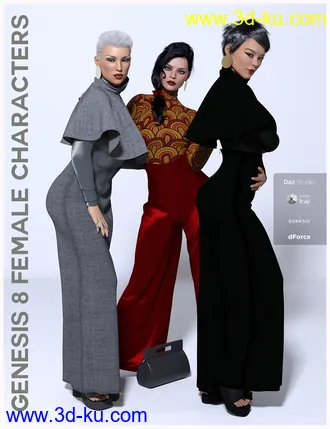 3D打印模型dForce Minimalist Chic Outfit for Genesis 8 Female(s)的图片