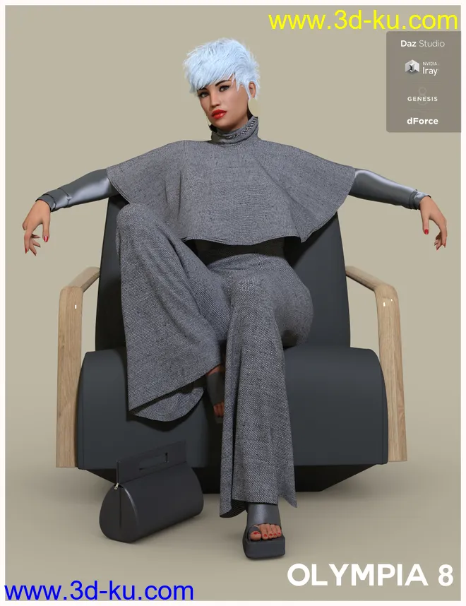 dForce Minimalist Chic Outfit for Genesis 8 Female(s)模型的图片3