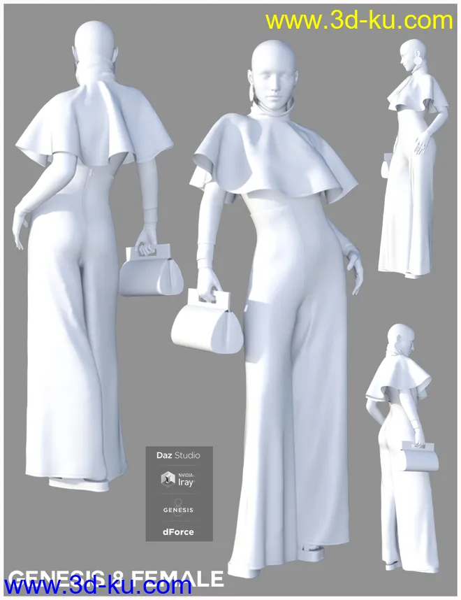 dForce Minimalist Chic Outfit for Genesis 8 Female(s)模型的图片6