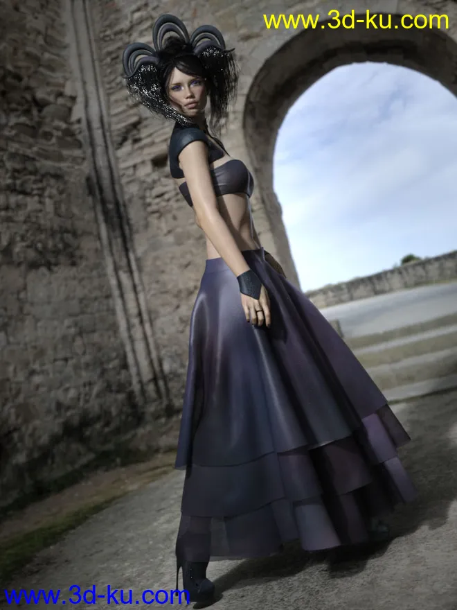 dForce Minute 2 Midnight Outfit for Genesis 8 Female(s)模型的图片2