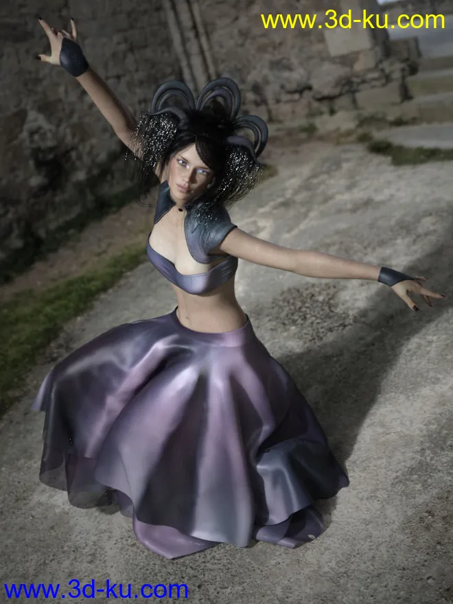 dForce Minute 2 Midnight Outfit for Genesis 8 Female(s)模型的图片4