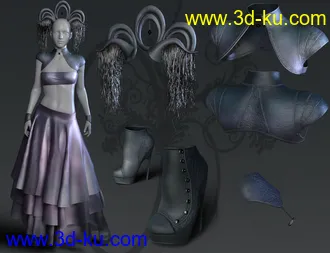 3D打印模型dForce Minute 2 Midnight Outfit for Genesis 8 Female(s)的图片