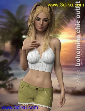 3D打印模型dForce P3D Bohemian Chic Outfit for Genesis 8 Female(s)的图片