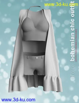3D打印模型dForce P3D Bohemian Chic Outfit for Genesis 8 Female(s)的图片