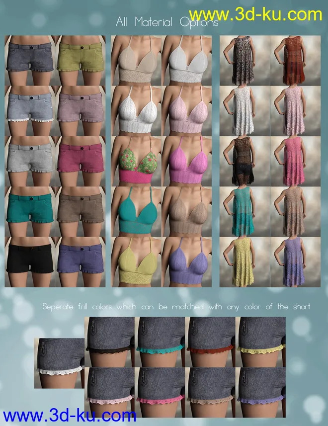 dForce P3D Bohemian Chic Outfit for Genesis 8 Female(s)模型的图片9