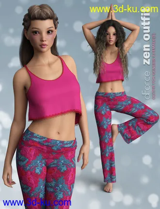 3D打印模型dForce P3D Zen Outfit for Genesis 8 Female的图片