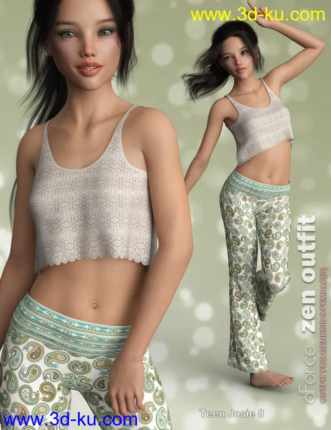 dForce P3D Zen Outfit for Genesis 8 Female模型的图片3