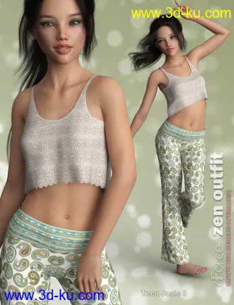 3D打印模型dForce P3D Zen Outfit for Genesis 8 Female的图片