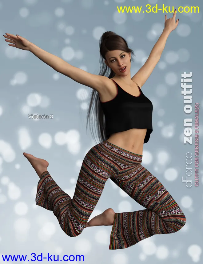 dForce P3D Zen Outfit for Genesis 8 Female模型的图片4