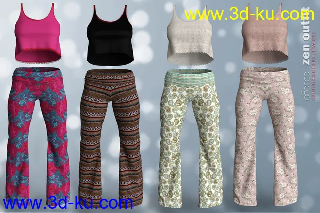 dForce P3D Zen Outfit for Genesis 8 Female模型的图片6