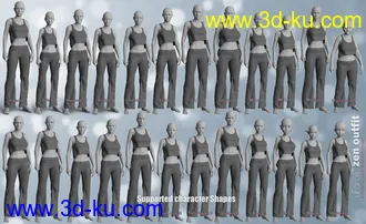 3D打印模型dForce P3D Zen Outfit for Genesis 8 Female的图片