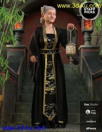 3D打印模型dForce Palace Robes Outfit for Genesis 8 Female(s)的图片