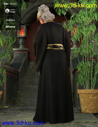3D打印模型dForce Palace Robes Outfit for Genesis 8 Female(s)的图片