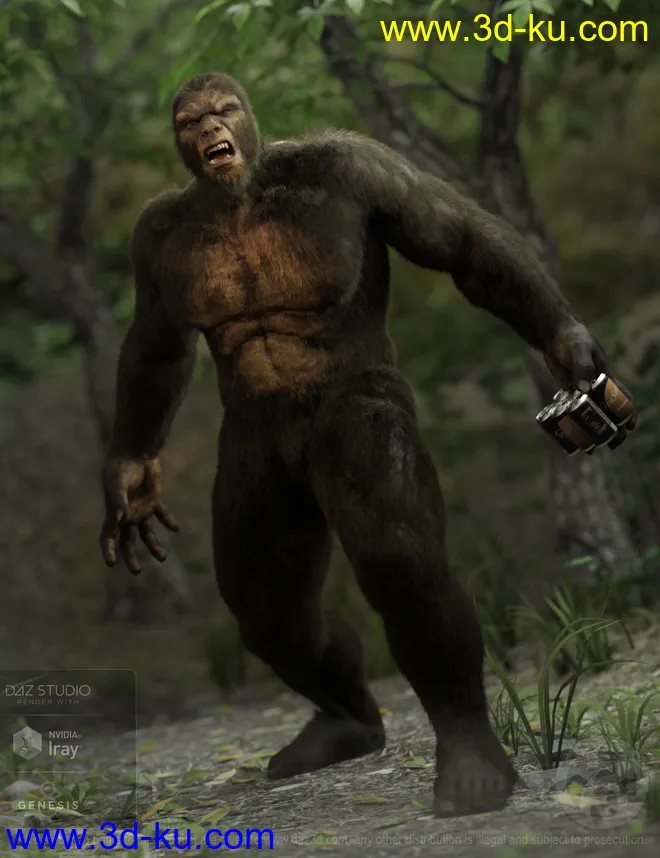 dForce Sasquatch for Genesis 8 Male模型的图片1