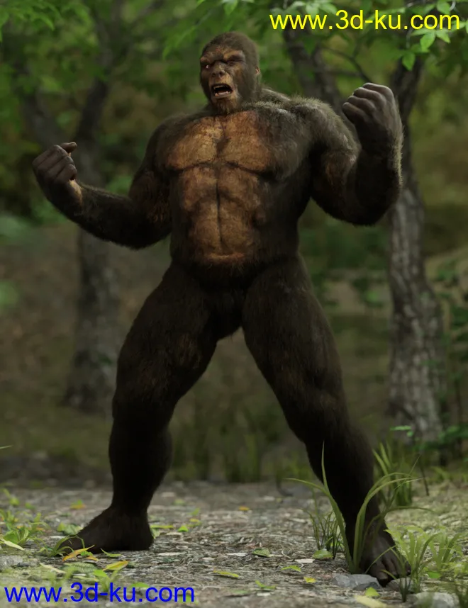 dForce Sasquatch for Genesis 8 Male模型的图片2