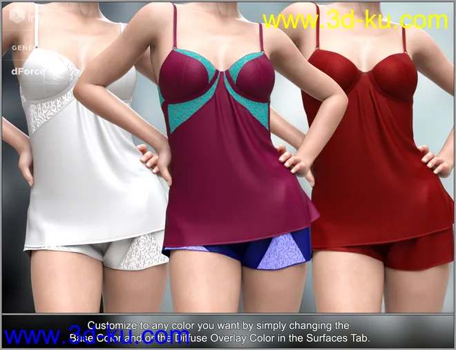 dForce Silky Nights for Genesis 8 Female(s)模型的图片6