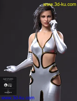 3D打印模型dForce Starlet Dress for Genesis 8 Female(s)的图片