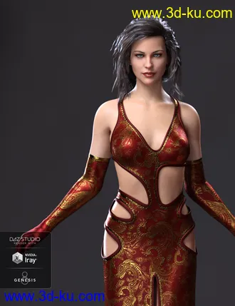 3D打印模型dForce Starlet Dress for Genesis 8 Female(s)的图片