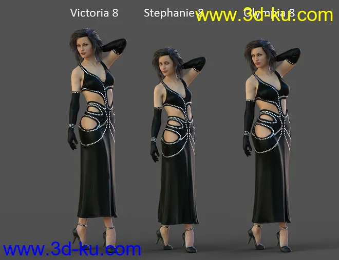 dForce Starlet Dress for Genesis 8 Female(s)模型的图片6