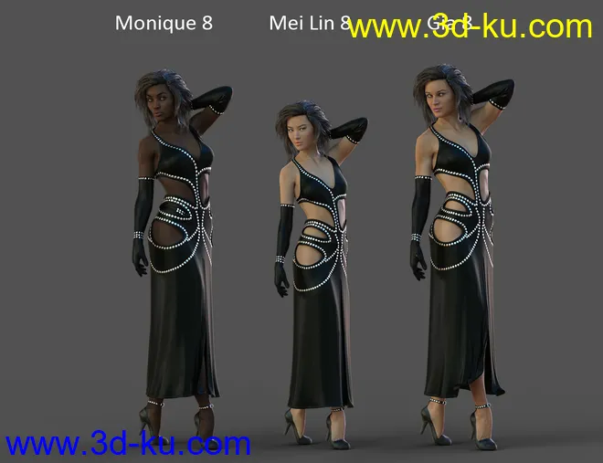dForce Starlet Dress for Genesis 8 Female(s)模型的图片7