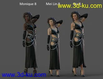 3D打印模型dForce Starlet Dress for Genesis 8 Female(s)的图片