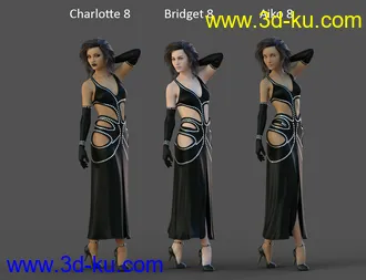 3D打印模型dForce Starlet Dress for Genesis 8 Female(s)的图片