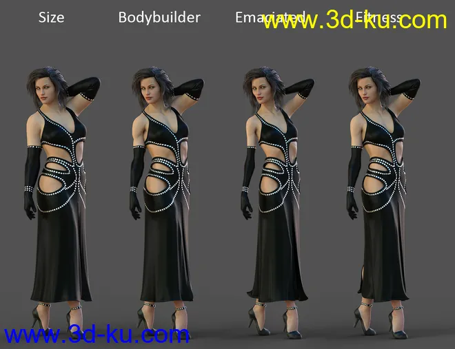 dForce Starlet Dress for Genesis 8 Female(s)模型的图片9