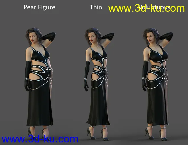 dForce Starlet Dress for Genesis 8 Female(s)模型的图片10