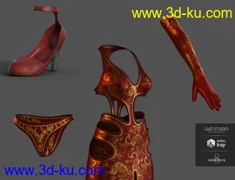 3D打印模型dForce Starlet Dress for Genesis 8 Female(s)的图片