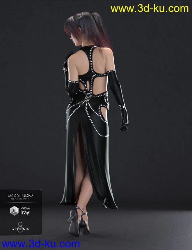 dForce Starlet Dress for Genesis 8 Female(s)模型的图片16