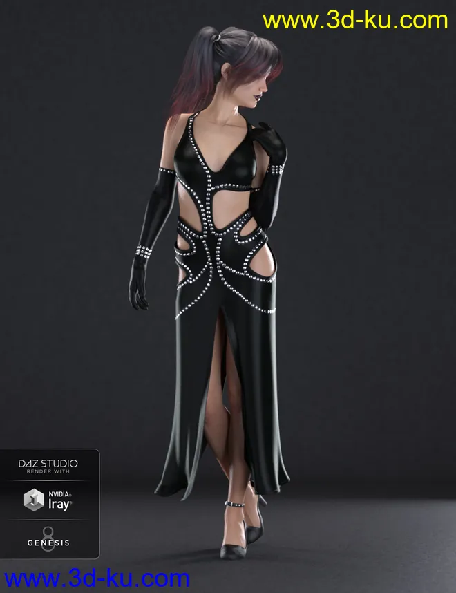 dForce Starlet Dress for Genesis 8 Female(s)模型的图片17