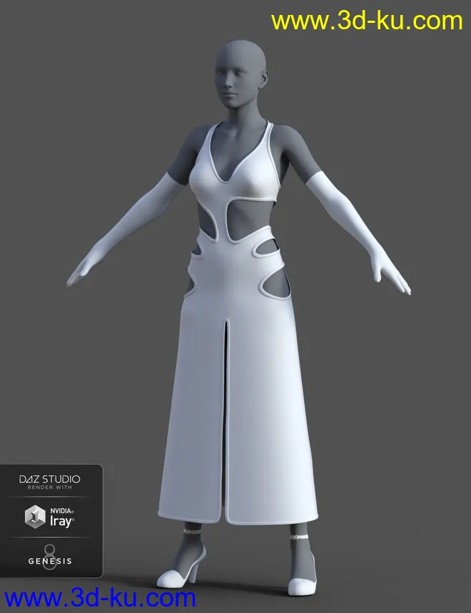 dForce Starlet Dress for Genesis 8 Female(s)模型的图片18