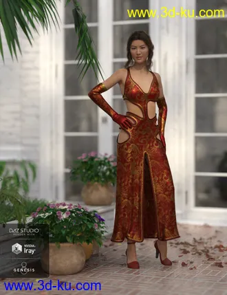 3D打印模型dForce Starlet Dress for Genesis 8 Female(s)的图片