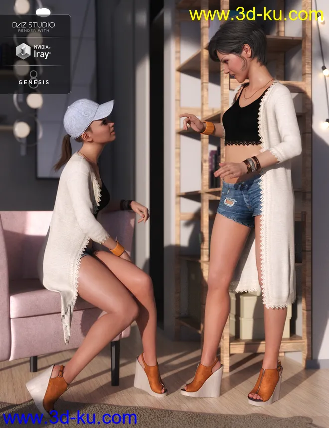 dForce Sunny Days Outfit for Genesis 8 Female(s)模型的图片1